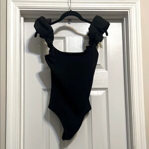 Express puff straps bodysuit